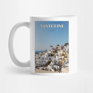 Santorini Travel Poster Mug